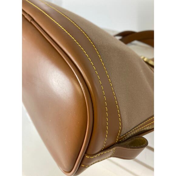 DOONEY & BOURKE VINTAGE LARGE CANVAS, LEATHER CROSSBODY BAG - Picture 12 of 16